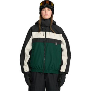 (���) �{���R�� ���f�B�[�X �W���P�b�g - �E�B�����Y Volcom women Dlm Jacket - Women's Black Green