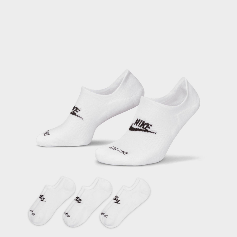 (取寄) ナイキ エブリデイ プラス クッション フッティー ソックス （3-パック） Nike Everyday Plus Cushioned Footie Socks (3-Pack) white black DN3314_100