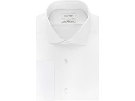 (取寄)カルバンクライン メンズ ノン アイロン ストレッチ スリム フィット ドレス シャツ フレンチ カフ Calvin Klein Men's Non Iron Stretch Slim Fit Dress Shirt French Cuff White