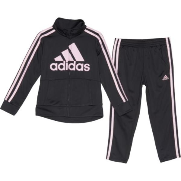 (取寄)アディダス リトル ガールズ アディダス バッジ オブ スポーツ ジャケット アンド パンツ トラック セット リトル adidas little girls adidas Badge of Sport Jacket and Pants Track Set (For Little Girls) Black W/Light Pink カジュアルパンツセット