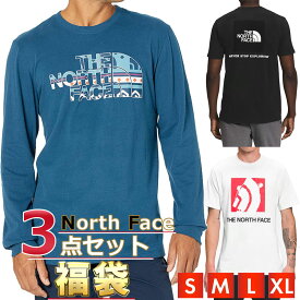 ノースフェイス 福袋 ロンT 半袖Tシャツ×2 メンズ 3点セット USAモデル 3点セット THE North Face USA規格 長袖 半袖 Tシャツ 3点セット まとめ買い お得 お楽しみ袋 送料無料 メンズ ブランド 福袋 2025 予約 2024 取寄 冬 冬服 冬セット