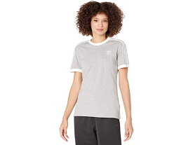 アディダス オリジナルス レディース Tシャツ 3ストライプ グレー 半袖 綿100 スポーツ ブランド adidas Originals Women's 3-Stripes Tee Medium Grey Heather 2 送料無料