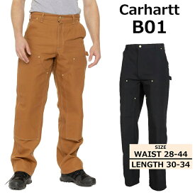カーハート B01 ダブルニー ワークパンツ レングス 30 32 34 ペインター パンツ ブラウン ブラック 大きいサイズ ビックサイズ ブラウン ブラック ダック生地 作業ズボン 耐久性 ハンマーループ付き ツールポケット Carhartt B01 Loose Fit Firm Duck Utility Work Pants