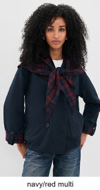 (取寄) アヴェックレフィー スカーフ リバーシブル バーン ジャケット Avec Les Filles Scarf Reversible Barn Jacket navy/red multi