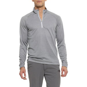 (���) �K���r���O���[�� �f�B�I�� �~�b�h ���C���[ �V���c - �W�b�v �l�b�N, �����O �X���[�u GALVIN GREEN Dion Mid Layer Shirt - Zip Neck, Long Sleeve Grey Melange