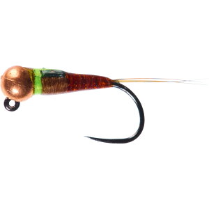 (���) �����^�i�t���C�J���p�j�[ �o�[�u���X �W�O �N���b�N �o�b�N �u���b�g �j���t �t���C - �_�Y�� Montana Fly Company Barbless Jig Crack Back Bullet Nymph Fly - Dozen Brown