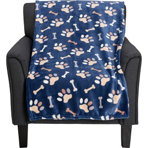 (���) �v�����e�b�h �x���l�b�g �v���b�V�� �X���[ �u�����P�b�g - 400 gsm, 50x70�C���` Poppy's Farm Printed Velvet Plush Throw Blanket - 400 gsm, 50x70�h Paws And Bones
