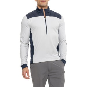 (���) �K���r���O���[�� �f�������e �~�b�h ���C���[ �V���c - �W�b�v �l�b�N, �����O �X���[�u GALVIN GREEN Durante Mid Layer Shirt - Zip Neck, Long Sleeve Cool Grey/Navy