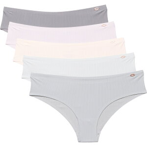 (���) �_���X�L�� �~�N�� ���u�h �p���e�B - 5-�p�b�N, �`�[�L�[ �r�L�j Danskin Micro Ribbed Panties - 5-Pack, Cheeky Bikini Faded Emerald/Salt Lake/Ivory Whisper/Evening Grey