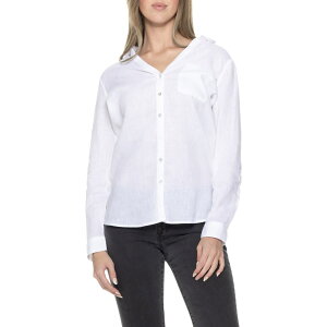 (���) �V�O���b�h�I���Z�� Xd �W���j�[ �J���[ �V���c - ���l��, �����O �X���[�u Sigrid Olsen XD Johnny Collar Shirt - Linen, Long Sleeve Brilliant White