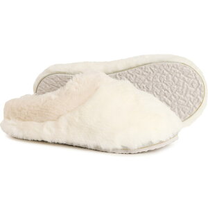(���) ������ ���f�B�[�X ���b�N�X �t�F�C�N-�t�@�[ �X�J�t �X���b�p Lemon women Lux Faux-Fur Scuff Slippers (For Women) White Traditional