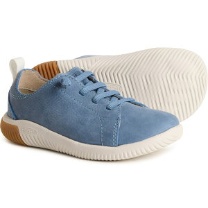 (���) �L�[�� �K�[���Y KNX ���[�X �X�j�[�J�[ - ���U�[ Keen Girls KNX Lace Sneakers - Leather Coronet Blue/Vapor