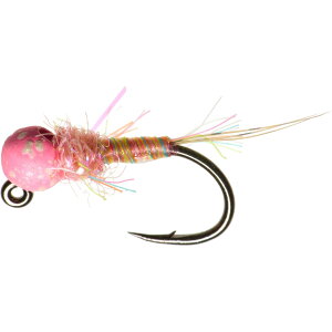 (���) �����^�i�t���C�J���p�j�[ �W�O PLT �j���t �t���C - �_�Y�� Montana Fly Company Keller's Jig Plt Nymph Fly - Dozen Cotton Candy Pink