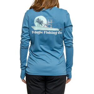 (���) �y���W�b�N �C�u�j���O �t�F�[�h �V���c - Upf 50�ȏ�, �����O �X���[�u Pelagic AquaTek Evening Fade Shirt - UPF 50+, Long Sleeve Blue 2