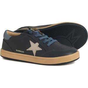 (���) �I�[���h �\�[���Y �{�[�C�Y �v���`�i�� �����i�[ �X�j�[�J�[ - ���U�[ OLD SOLES Boys Platinum Runner Sneakers - Leather Navy / Indigo / Gris