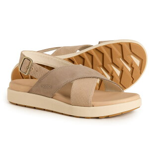 (���) �L�[�� ���f�B�[�X �G�� ���O�[ �N���X�N���X �T���_�� Keen women Elle Luxe Crisscross Sandals (For Women) Plaza Taupe/Brindle