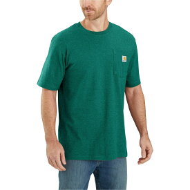 (取寄) カーハート K87 ルーズ フィット ヘビーウェイト ポケット T-シャツ - ショート スリーブ Carhartt K87 Loose Fit Heavyweight Pocket T-Shirt - Short Sleeve Cadmium Green Heather