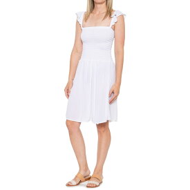 (取寄) レーズン トロピカル カバー-アップ ドレス - ショート スリーブ Raisins Tropical Cover-Up Dress - Short Sleeves White