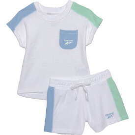 (取寄) リーボック トドラー ガールズ フレンチ テリー シャツ アンド ショーツ セット - ショート スリーブ Reebok Toddler Girls French Terry Shirt and Shorts Set - Short Sleeve Bright White