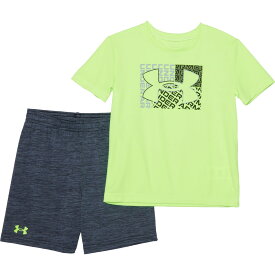 (取寄) アンダーアーマー トドラー ボーイズ デコンストラクト ロゴ T-シャツ アンド ショーツ セット - ショート スリーブ Under Armour Toddler Boys Deconstruct Logo T-Shirt and Shorts Set - Short Sleeve Lime Surge