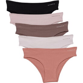 (取寄) ダンスキン リブド パンティ - 5-パック, オーガニック コットン, ビキニ ブリーフ Danskin Ribbed Panties - 5-Pack, Organic Cotton, Bikini Briefs Mineral Veil, Burnished Lilac, Serene Sunset, Eart