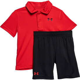 (取寄) アンダーアーマー トドラー ボーイズ ポロ シャツ アンド ショーツ セット - ショート スリーブ Under Armour Toddler Boys Polo Shirt and Shorts Set - Short Sleeve Red
