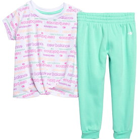 (取寄) ニューバランス トドラー ガールズ T-シャツ アンド ジョガーズ セット - ショート スリーブ New Balance Toddler Girls T-Shirt and Joggers Set - Short Sleeve White/B.Mint