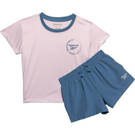 (取寄) リーボック トドラー ガールズ プレイ シャツ アンド ショーツ セット - ショート スリーブ Reebok Toddler Girls Play Shirt and Shorts Set - Short Sleeve Blue Slate