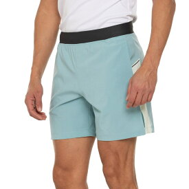 (取寄) アシックス パフォレイティット サイド パネル ランニング ショーツ - ビルト-イン ブリーフ 7インチ ASICS Perforated Side Panel Running Shorts - Built-In Brief, 7” Blue Breeze/Lunar Glow