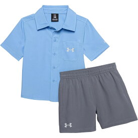 (取寄) アンダーアーマー インファント ボーイズ ウーブン シャツ アンド ショーツ セット - Upf 50以上, ショート スリーブ Under Armour Infant Boys Woven Shirt and Shorts Set - UPF 50+, Short Sleeve Carolina Blue