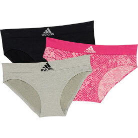 (取寄) アディダス シームレス パンティ - 3-パック, ヒップスター adidas Seamless Panties - 3-Pack, Hipster Pink/Grey/Black