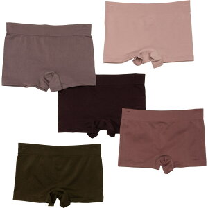 (���) �_���X�L�� ���f�B�[�X �V�[�����X ���S �p���e�B - 5-�p�b�N, �{�[�C �V���[�c Danskin women Seamless Logo Panties - 5-Pack, Boy Shorts Plum Syrah_Mauve Macaroon_Dried Petals_Forest Shad