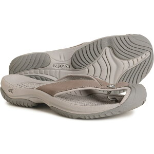 (���) �L�[�� �����Y �L�[�� ���C���A TG �t���b�v-�t���b�v�X - ���U�[ Keen men Waimea TG Flip-Flops - Leather (For Men) Monochrome_Steel Grey