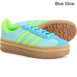 (���) �A�f�B�_�X ���f�B�[�X �A�f�B�_�X �K�[�� �{�[���h �X�j�[�J�[ - ���U�[ adidas women Gazelle Bold Sneakers - Leather (For Women) Blue Glow