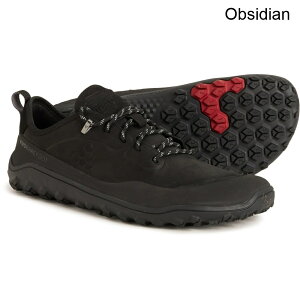 (���) �r�{�x�A�t�b�g �����Y �g���b�J�[ �A�b�g ���E �n�C�L���O �V���[�Y - ���U�[ VivoBarefoot men Tracker AT Low Hiking Shoes - Leather (For Men) Obsidian