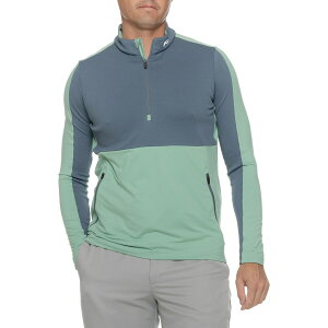 (���) �`���[�X �����Y �V���c - �W�b�v �l�b�N, �����O �X���[�u KJUS men Delian Shirt - Zip Neck, Long Sleeve Mineral_Steel Blue