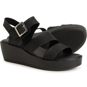 (���) ���b�N�|�[�g ���f�B�[�X ���b�N�|�[�g �E�F�b�W �T���_�� - ���U�[ Rockport women Anala Wedge Sandals - Leather (For Women) Black