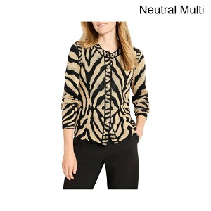 (���) �j�b�N+�]�[�C �A�j�}���W���J�[�h�J�[�f�B�K�� nic+zoe Animal Jacquard Cardigan