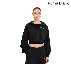 (���) �v�[�} �G�b�Z���V�����Y�O���t�B�b�N�X�x�_�Y���h�N���b�v�h�t�[�f�B puma Essentials Graphics Bedazzled Cropped Hoodie