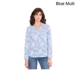 (���) �j�b�N+�]�[�C �X�J�C�X�g���C�v�W���J�[�h�g�b�v nic+zoe Sky Striped Jacquard Top