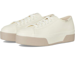 (���) �P�b�Y ���f�B�[�X �g���v�� �A�b�v ���U�[ Keds women Triple Up Leather Off-White/Taupe Bumper Foxing Stripe