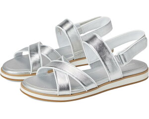 (���) �R�[���n�[�� ���f�B�[�X �~���x�� �N���X�N���X �T���_�� Cole Haan women Mirabelle Crisscross Sandals Silver Metallic/White