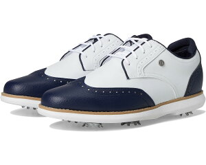 (���) �t�b�g�W���C ���f�B�[�X �g���f�B�V�����Y �V�[���h �e�B�b�v �S���t �V���[�Y FootJoy women Traditions Shield Tip Golf Shoes White/Navy/White