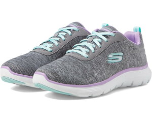 (���) �X�P�b�`���[�Y ���f�B�[�X �t���b�N�X �A�s�[�� 5.0 - ���_�� �^�C���Y SKECHERS women Flex Appeal 5.0 - Modern Times Grey Multi