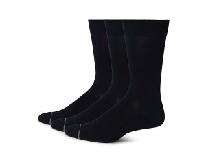 (���) �t���[�V���C�� �����Y �o���u�[ �t���b�c �N���[ �h���X 3-�p�b�N �\�b�N�X Florsheim men Bamboo Flat Crew Dress 3-Pack Socks Navy