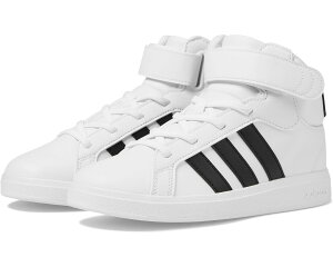 (���) �A�f�B�_�X �L�b�Y �O�����h �R�[�g �~�b�h �V���[�Y (�r�b�O �L�b�h) adidas kids Grand Court Mid Shoes (Big Kid) White/Black/White