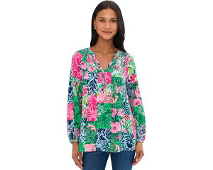 (���) �����[ �s�����b�c�@�[ ���f�B�[�X �G���U �g�b�v Lilly Pulitzer women Elsa Top Multi Party Punch Patch