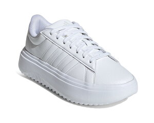 (���) �A�f�B�_�X ���f�B�[�X �O�����h �R�[�g �v���b�g�t�H�[�� adidas women Grand Court Platform White/White/Crystal White