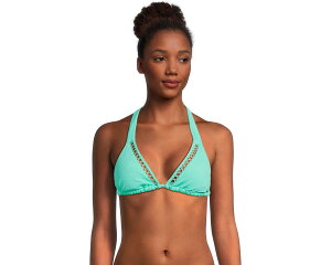 (���) �x�b�J ���f�B�[�X ���_�� �G�b�W ���u �V�F���� �g���C�A���O�� �g�b�v BECCA women Modern Edge Rib Cheryl Triangle Top Aqua Sea