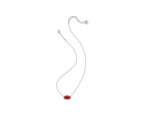 (���) �P���h���X�R�b�g �C���C�U �X�e�C�g�����g �V���o�[ �y���_���g �l�b�N���X Kendra Scott Elisa Statement Silver Pendant Necklace Silver Red Kyocera Opal